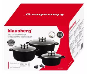 Klausberg Premium 8 darabos tapadásmentes edénykészlet - rozsdamentes acél, edzett üveg fedő (KB-7359)