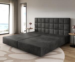 DELIFE Boxspring ágy Dream-Fine mikroszálas antracit vintage 200x200 cm