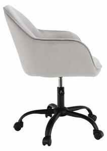 KONDELA Irodai szék, Velvet anyag világosszürke/fekete, EROL
