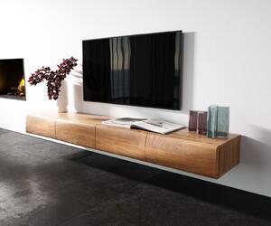DELIFE TV szekrény New Live-Edge 200 cm akác természetes 4 ajtós lebegő