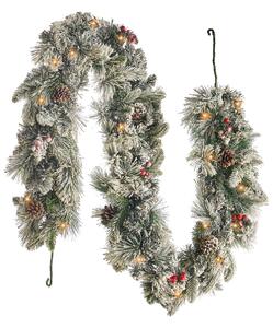 Karácsonyi girland műhóval LED WHITEHORN 180 cm Fehér