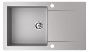 Gránit mosogató NERO Gold + kihúzható zuhanyfejes Shower csaptelep + dugókiemelő (szürke)