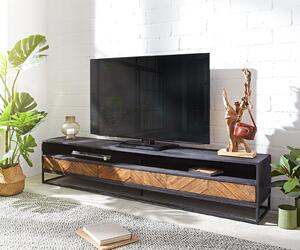DELIFE TV szekrény Famke 200 cm mango teak 2 rekesz 3 fiók