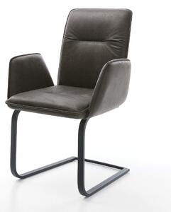 DELIFE Étkezőszék Vinja-Flex mikroszálas antracit vintage étkezőszék lapos fekete