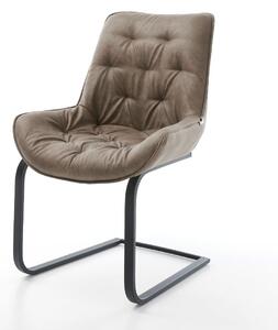 DELIFE Étkezőszék Taimi-Flex mikroszálas taupe vintage étkezőszék lapos fekete
