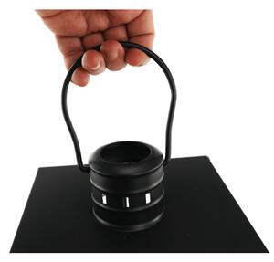 Gyertyatartó lámpás, 56,5 cm, fekete, ELIJAR TYP 3
