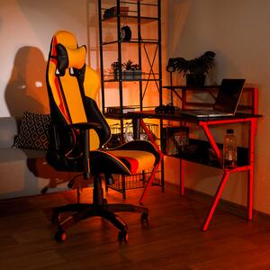 KONDELA Irodai/gamer szék, sárga/fekete/narancssárga, SOLERO