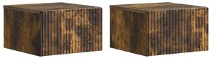 Fali éjjeli szekrény 2 pcs Füstös Tölgy 33 x 34,5 x 20 cm