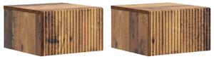 Fali éjjeli szekrény fiókkal 2 pcs Antik Fa 33 x 34,5 x 20 cm