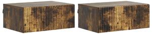 Fali éjjeli szekrény 2 pcs Füstös Tölgy 49 x 34,5 x 20 cm