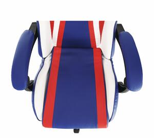 KONDELA Irodai/gamer szék, kék/piros/fehér, CAPTAIN NEW