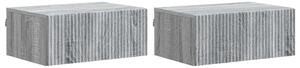 Fali éjjeli szekrény 2 pcs Szürke Sonoma 49 x 34,5 x 20 cm