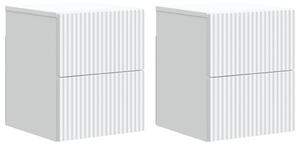 Fali éjjeli szekrény 2 pcs Fehér 33 x 34,5 x 40 cm Szerelt Fa