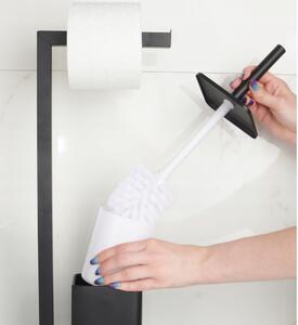 YOKA Home 2in1 wc kefe állvány wc papír tartóval (szögletes) - fekete