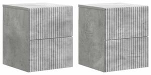 Fali éjjeli szekrény 2 pcs Betonszürke 33 x 34,5 x 40 cm