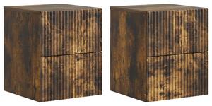 Fali éjjeli szekrény 2 pcs Füstös Tölgy 33 x 34,5 x 40 cm