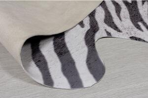 Fehér-fekete szintetikus szőrme szőnyeg 195x155 cm - Flair Rugs