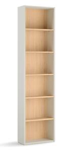 Könyvespolc Evareve 104, Nyitott, Laminált forgácslap, 216x55x25cm, Tölgy, Világosbarna