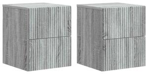 Fali éjjeli szekrény 2 pcs Szürke Sonoma 33 x 34,5 x 40 cm