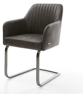 DELIFE Étkezőszék Greg-Flex mikroszálas antracit vintage étkezőszék lapos grafit zsákrugós