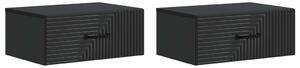 Fali éjjeli szekrény 2 pcs Fekete 49 x 34,5 x 20 cm Szerelt Fa
