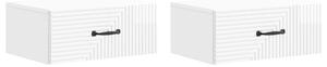 Fali éjjeli szekrény 2 pcs Magasfényű Fehér 49 x 34,5 x 20 cm