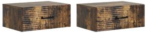 Fali éjjeli szekrény 2 pcs Füstös Tölgy 49 x 34,5 x 20 cm