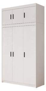 Gardróbszekrény Novduni 104, Laminált forgácslap, 246x133x53cm, Fehér