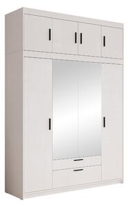 Gardróbszekrény Novduni 109, Laminált forgácslap, 246x177x53cm, Fehér