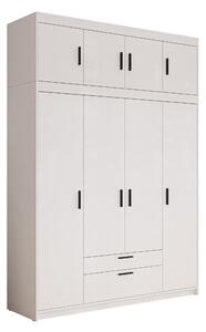 Gardróbszekrény Novduni 106, Laminált forgácslap, 246x177x53cm, Fehér