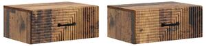 Fali éjjeli szekrény fiókkal 2 pcs Antik Fa 49 x 34,5 x 20 cm
