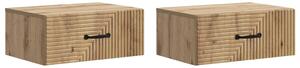 Fali éjjeli szekrény 2 pcs Kézműves Tölgy 49 x 34,5 x 20 cm