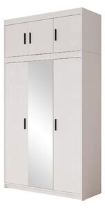 Gardróbszekrény Novduni 105, Laminált forgácslap, 246x133x53cm, Fehér