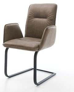 DELIFE Étkezőszék Vinja-Flex mikroszálas taupe vintage étkezőszék lapos fekete