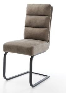 DELIFE Étkezőszék Pela-Flex mikroszálas taupe vintage étkezőszék lapos fekete zsákrugós