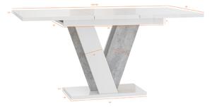 VINEA szétnyitható étkezőasztal, 120/160x75x90, fekete fényű/számítás