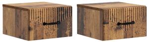 Fali éjjeli szekrény fiókkal 2 pcs Antik Fa 34,5 x 33 x 20 cm