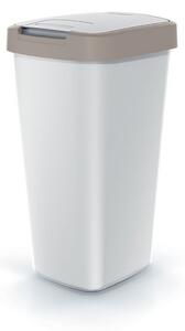 Szemeteskosár színes tetővel, 25 l, barna / szürke