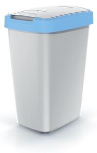 Szemeteskosár színes tetővel, 12 l, kék / szürke