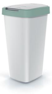 Szemeteskosár színes tetővel, 25 l, zöld / szürke