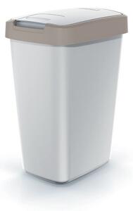 Szemeteskosár színes tetővel, 12 l, barna / szürke