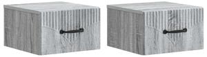 Fali éjjeli szekrény 2 pcs Szürke Sonoma 34,5 x 33 x 20 cm