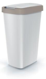 Szemeteskosár színes tetővel, 45 l, barna / szürke