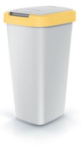 Szemeteskosár színes tetővel, 25 l, sárga / szürke
