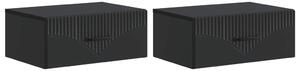 Fali éjjeli szekrény 2 pcs Fekete 49 x 34,5 x 20 cm Szerelt Fa