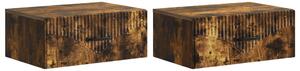 Fali éjjeli szekrény 2 pcs Füstös Tölgy 49 x 34,5 x 20 cm