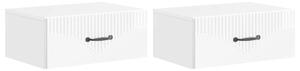 Fali éjjeli szekrény 2 pcs Magasfényű Fehér 49 x 34,5 x 20 cm