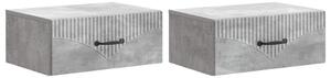 Fali éjjeli szekrény 2 pcs Betonszürke 49 x 34,5 x 20 cm