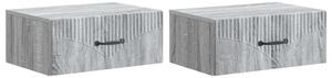 Fali éjjeli szekrény 2 pcs Szürke Sonoma 49 x 34,5 x 20 cm