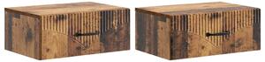 Fali éjjeli szekrény fiókkal 2 pcs Antik Fa 49 x 34,5 x 20 cm